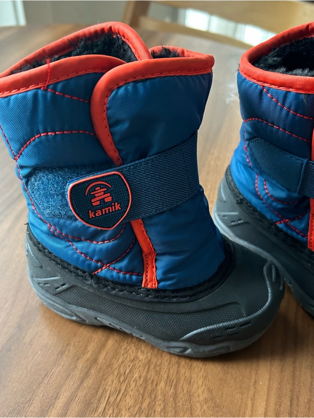 Kamik Toddler Waterproof Snow Boots - Navy/Orange - Like New!